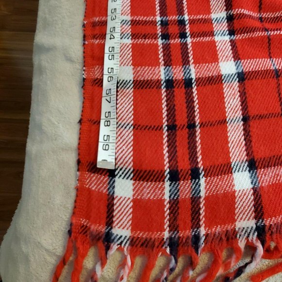 Faribo Fluff Loomed Wool Blanket Throw Stadium 52x64 USA Made Red Blue - Picture 11 of 11